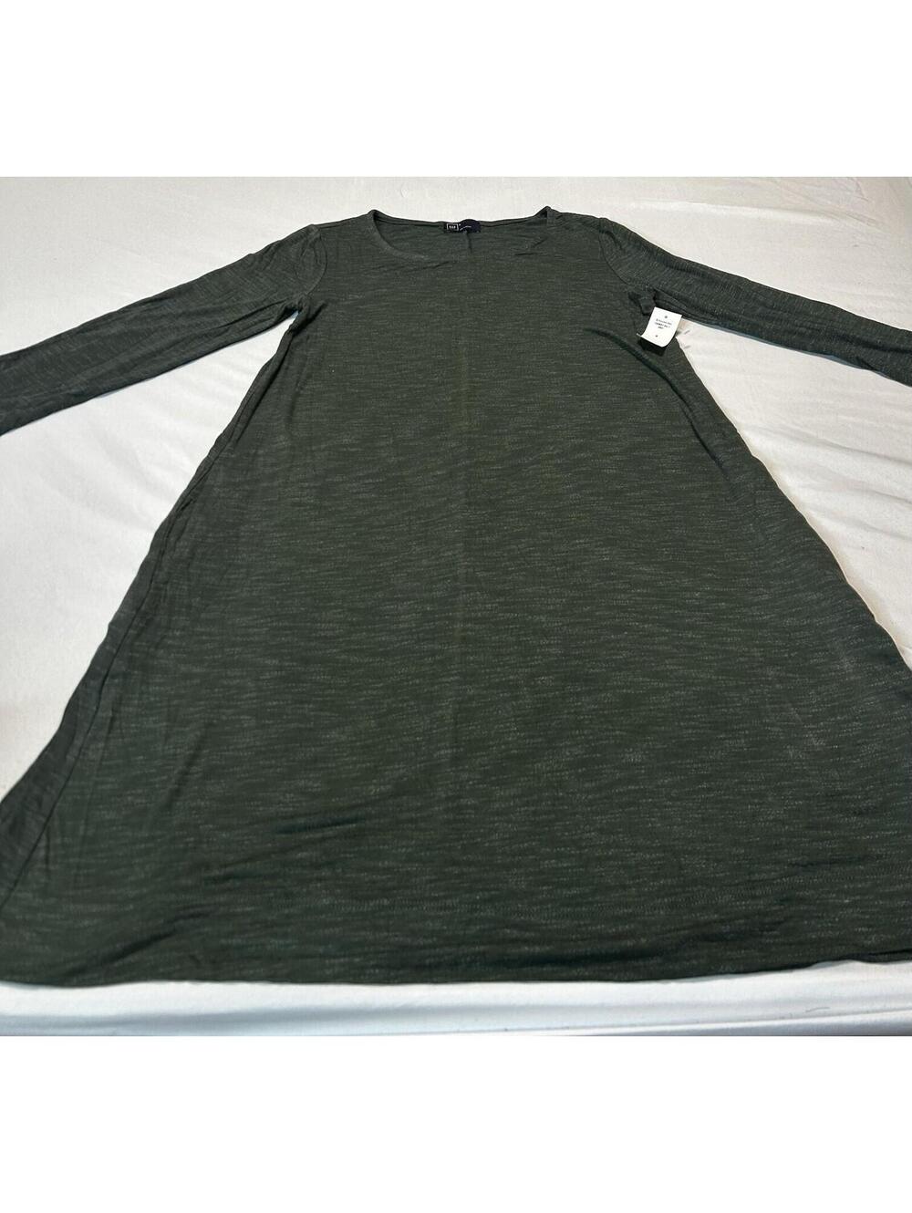 GAP Long Sleeve Dress Size S Olive Green Marled Knit A-Line Swing Tunic NWT